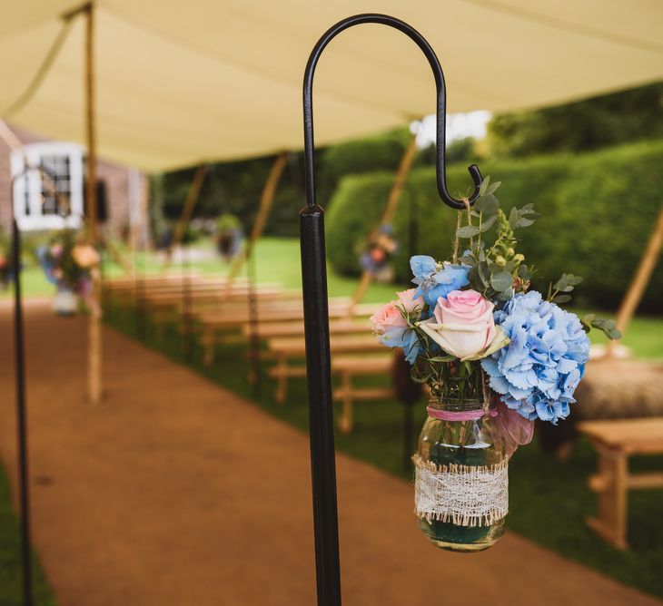 Outdoor Ceremony For A Rustic Wedding At Dewsall Court Herefordshire