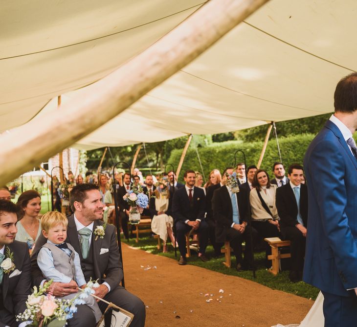 Outdoor Ceremony For A Rustic Wedding At Dewsall Court Herefordshire