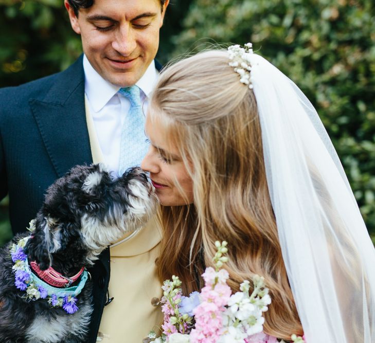 Bride & Groom With Puppy