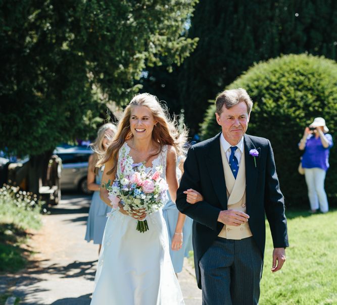 Bride & Her Father Arriving At Church