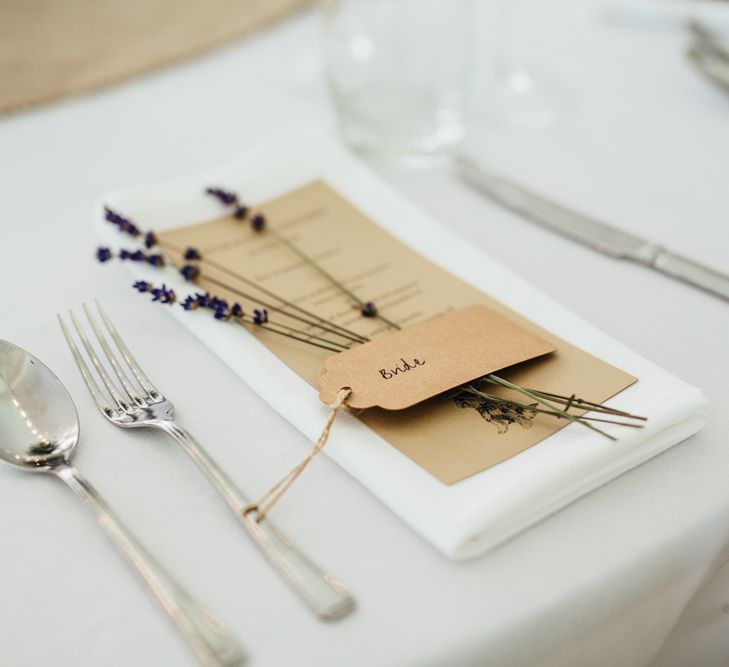 Rustic Place Setting With Lavender