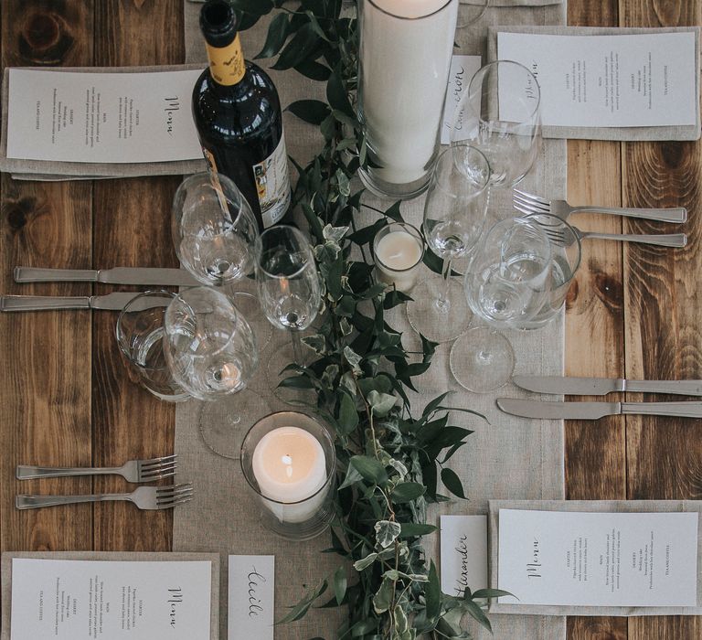 Wooden Trestle Tables For An Industrial Wedding In London