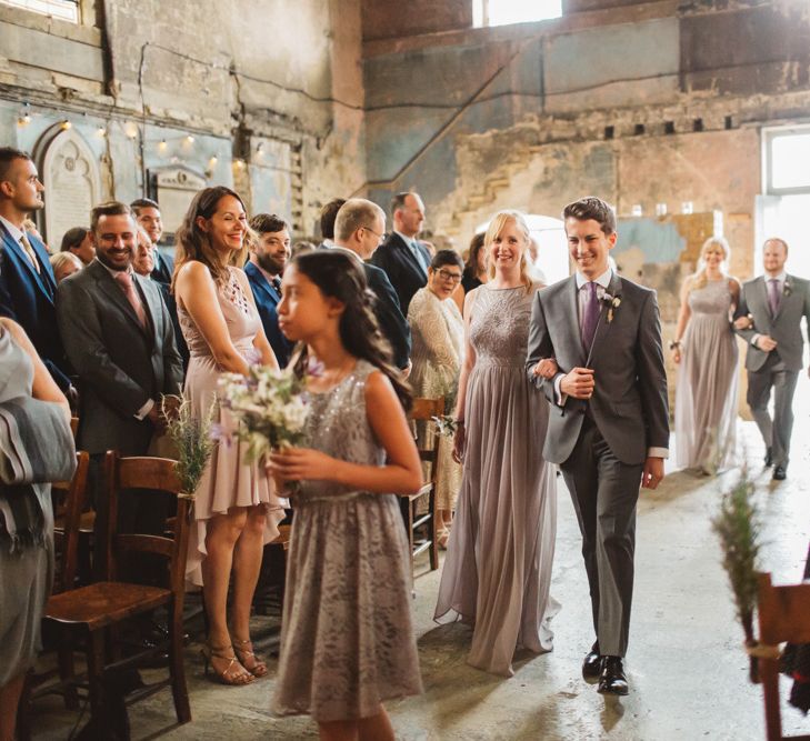 Bridesmaid Entrance in Monsoon Gowns