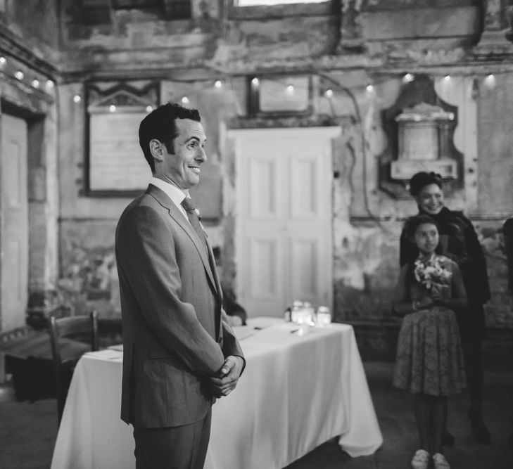 Groom at the Asylum Altar in a Canali Suit from Selfridges