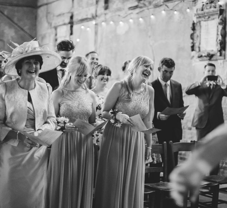 Bridesmaids in Monsoon Gowns at Asylum Wedding Ceremony