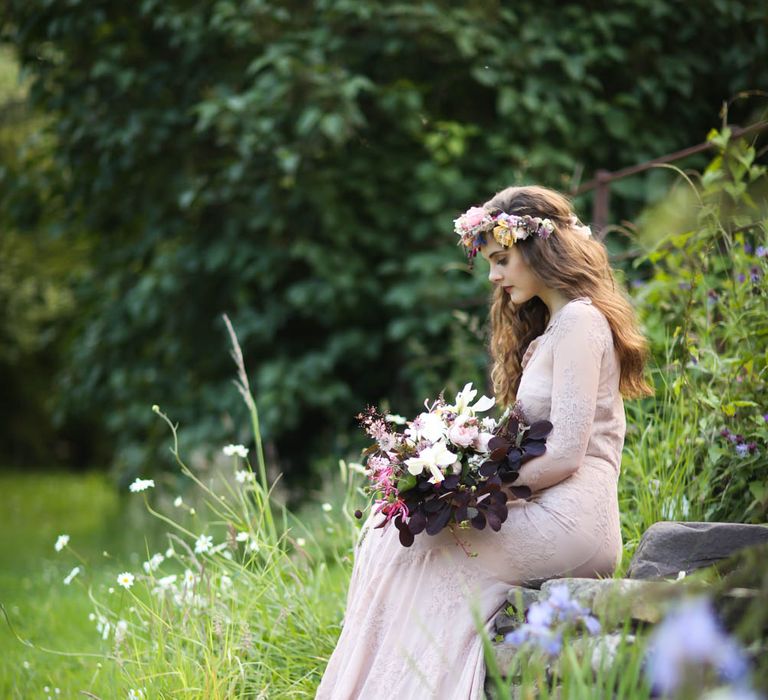 Bride in Pink Dress