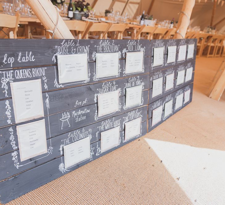 Giant Chalkboard Table Plan For Wedding