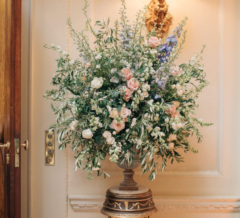 Pastel Floral Arrangement | Elegant, Pastel Wedding at Hedsor House, Buckinghamshire | M & J Photography | Shoot It Yourself Films