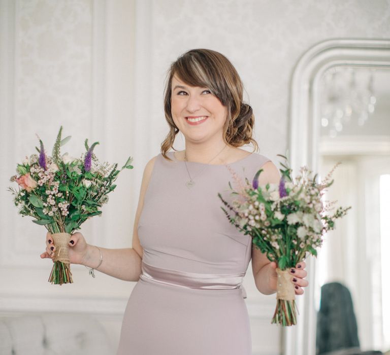 Bridesmaid in Heather ASOS Dress | Elegant, Pastel Wedding at Hedsor House, Buckinghamshire | M & J Photography | Shoot It Yourself Films