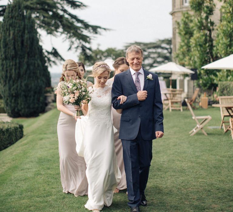 Bridal Entrance in Pronovias Gown | Elegant, Pastel Wedding at Hedsor House, Buckinghamshire | M & J Photography | Shoot It Yourself Films