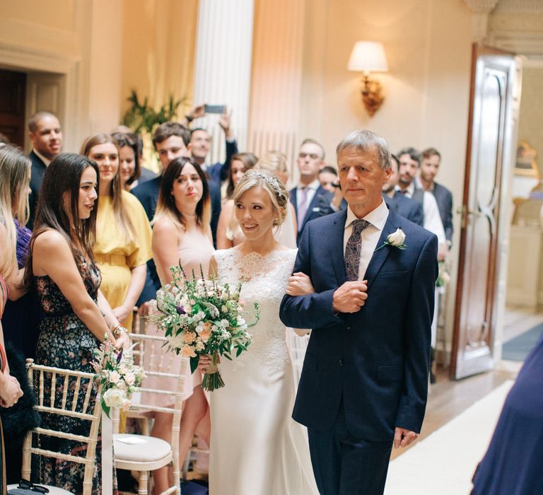 Wedding Ceremony | Bridal Entrance in Pronovias Gown | Elegant, Pastel Wedding at Hedsor House, Buckinghamshire | M & J Photography | Shoot It Yourself Films