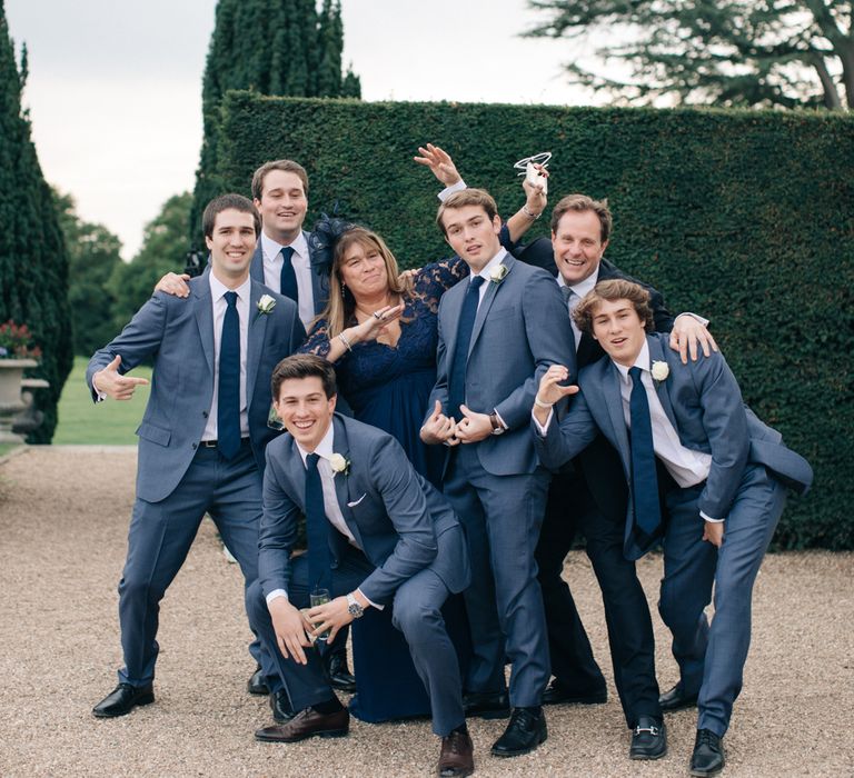 Groomsmen in Blue J. Crew Suits | Elegant, Pastel Wedding at Hedsor House, Buckinghamshire | M & J Photography | Shoot It Yourself Films