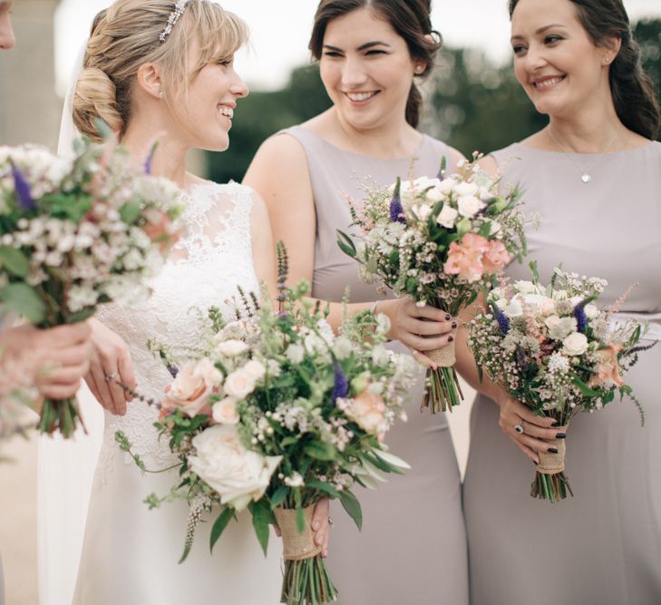 Bridesmaids in Lavender ASOS Dresses | Bride in Pronovias Gown | Elegant, Pastel Wedding at Hedsor House, Buckinghamshire | M & J Photography | Shoot It Yourself Films