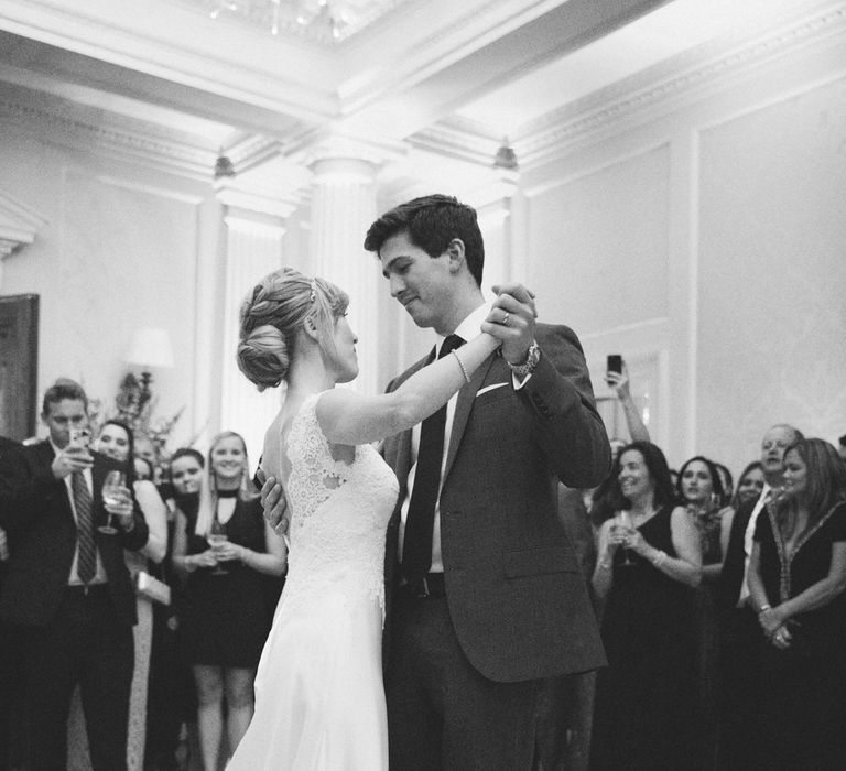 First Dance | Bride in Pronovias Gown | Groom in Navy J.Crew Suit | Elegant, Pastel Wedding at Hedsor House, Buckinghamshire | M & J Photography | Shoot It Yourself Films