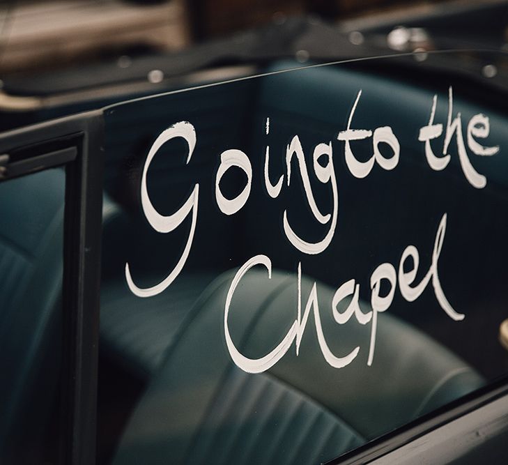 Vintage Wedding Car 'Going to the Chapel Sign'