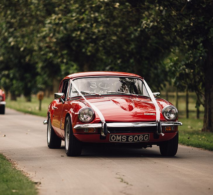 Red Vintage Wedding Car