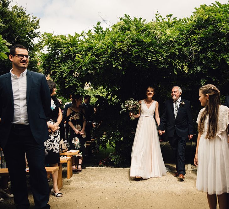 Bride in Catherine Deane Tamsin Wedding Dress Bridal Ceremony Entrance