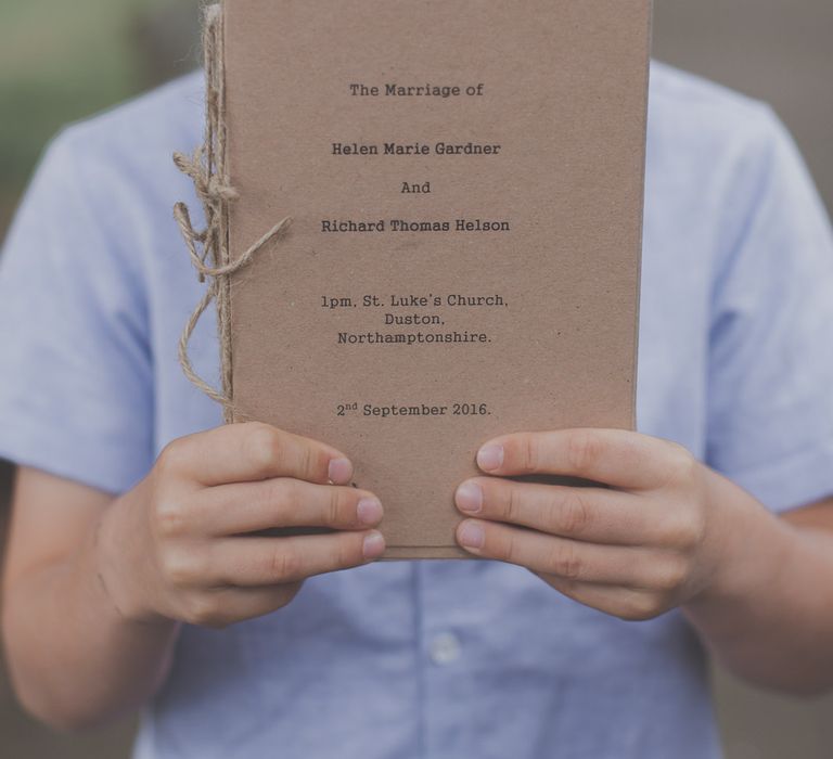 Kraft Paper Order of Service