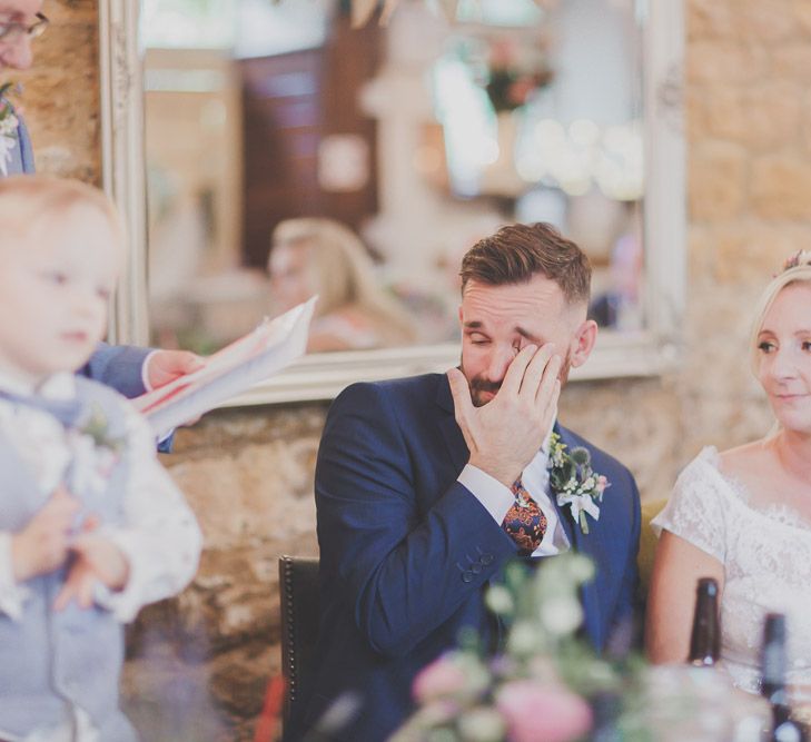 Emotional Groom During Speeches