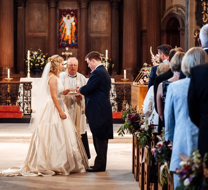 Church Wedding Ceremony | Bride in Sassi Holford Gown | Groom in Neal & Palmer Navy Suit | Classic Wedding at Trafalgar Tavern, Greenwich, London | Ann-Kathrin Koch Photography