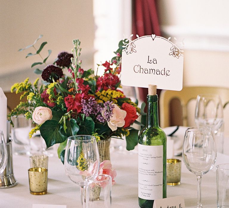 Wedding Table Decor | Floral Centrepiece | Lasercut Wedding Stationery | Classic Wedding at Trafalgar Tavern, Greenwich, London | Ann-Kathrin Koch Photography