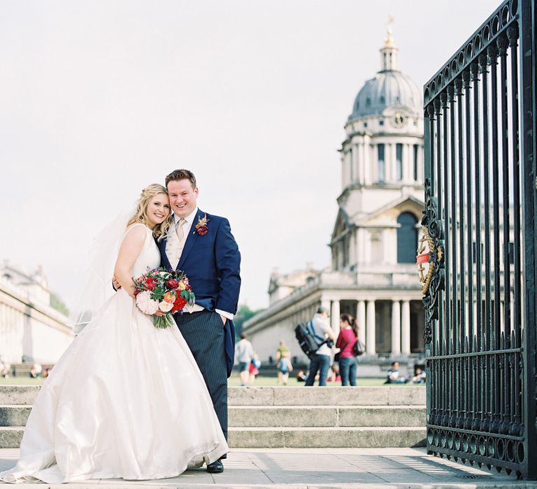 Bride in Sassi Holford Gown | Groom in Neal & Palmer Navy Suit | Classic Wedding at Trafalgar Tavern, Greenwich, London | Ann-Kathrin Koch Photography