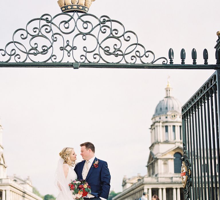 Bride in Sassi Holford Gown | Groom in Neal & Palmer Navy Suit | Classic Wedding at Trafalgar Tavern, Greenwich, London | Ann-Kathrin Koch Photography