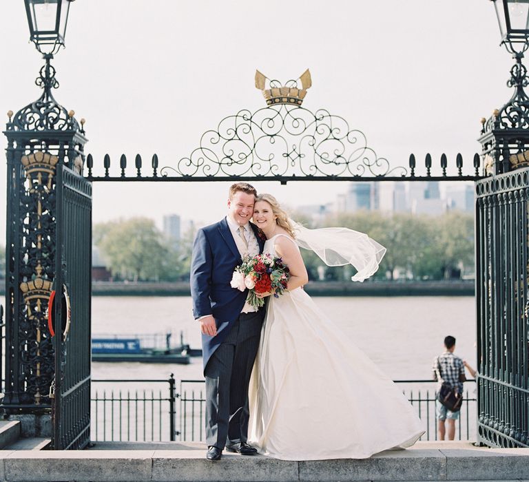 Bride in Sassi Holford Gown | Groom in Neal & Palmer Navy Suit | Classic Wedding at Trafalgar Tavern, Greenwich, London | Ann-Kathrin Koch Photography