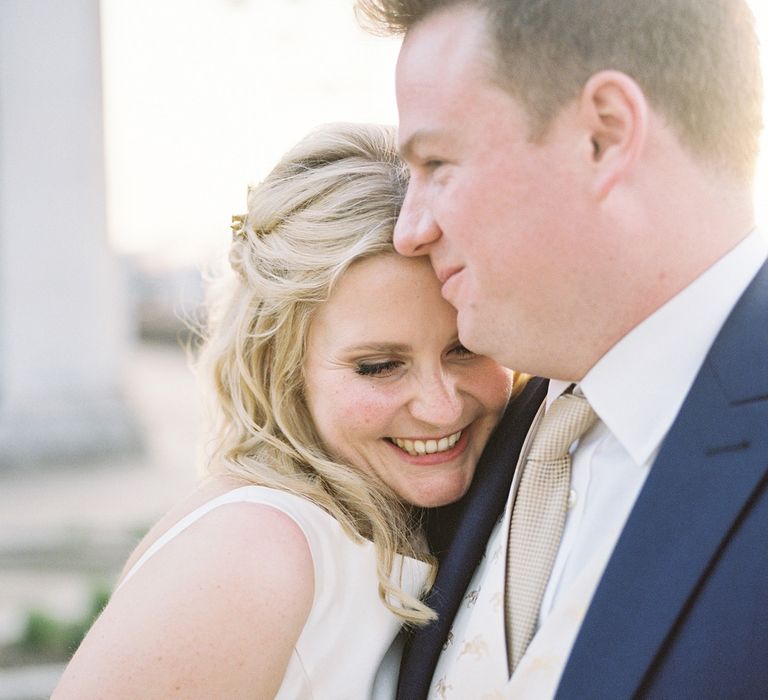 Bride in Sassi Holford Gown | Groom in Neal & Palmer Navy Suit | Classic Wedding at Trafalgar Tavern, Greenwich, London | Ann-Kathrin Koch Photography