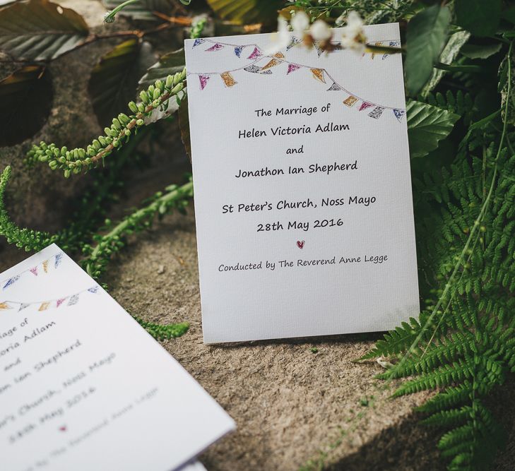 Colourful Bunting Wedding Stationery