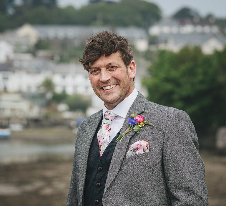 Groom in Tweed Suit