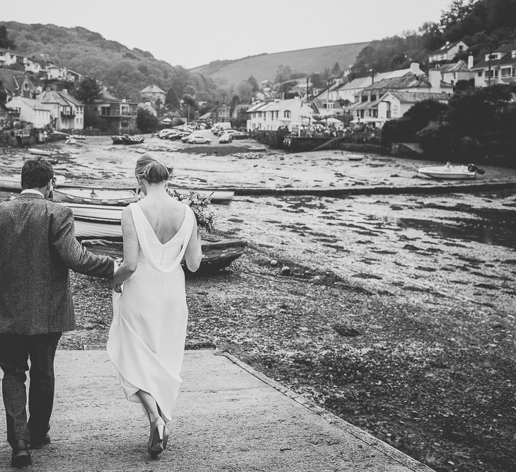 Bride & Groom Devon Coast Portrait