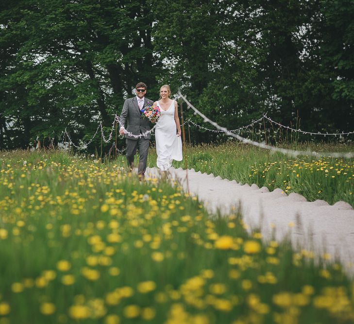 Bride & Groom Meadow Portrait