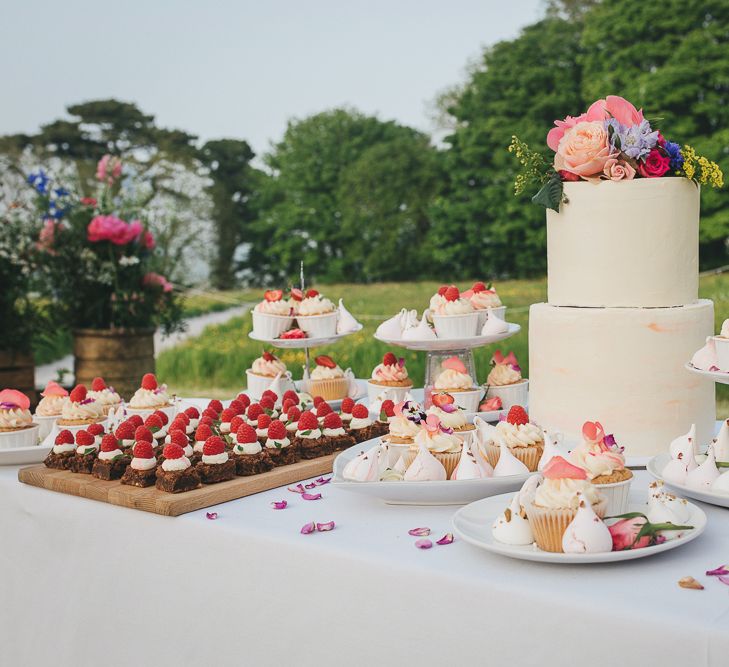 Dessert Table with Wedding Cake, Treats & Sweets