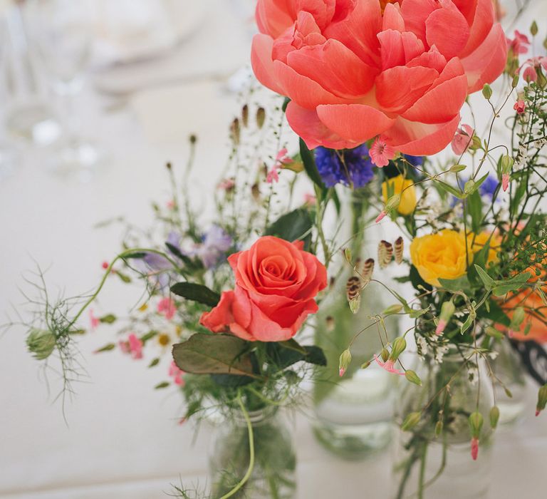 Bright Wild Flower Centrepieces