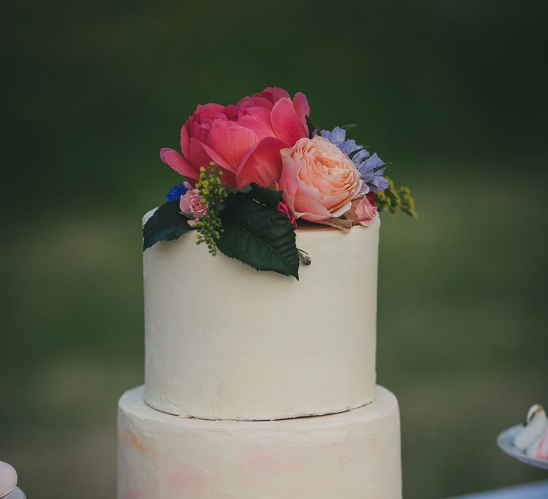 Elegant Frosted Wedding Cake