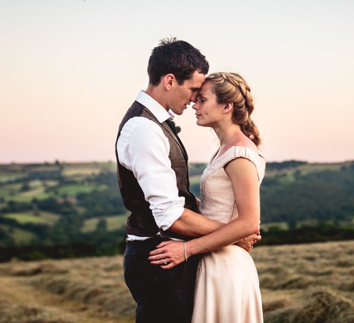 DIY Festival Wedding In Sheffield With Bride In Bespoke Blush Skirt & Sequinned Top With Garden Games & Images From Kate Jackson Photography