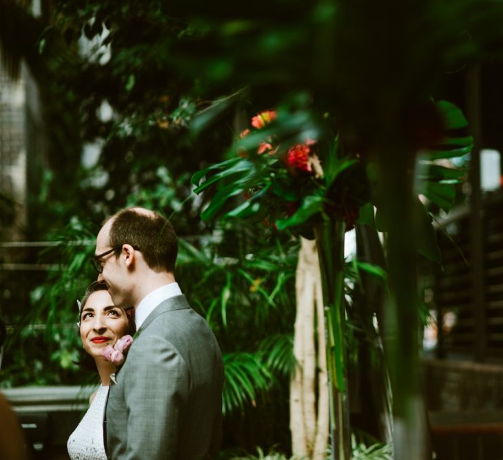 Bride & Groom Wedding Ceremony at the Barbican Conservatory London