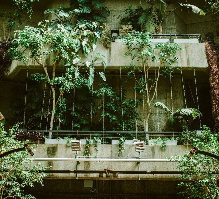 Bride & Groom Wedding Ceremony at the Barbican Conservatory London