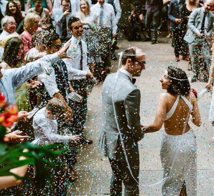 Bride & Groom Wedding Ceremony at the Barbican Conservatory London