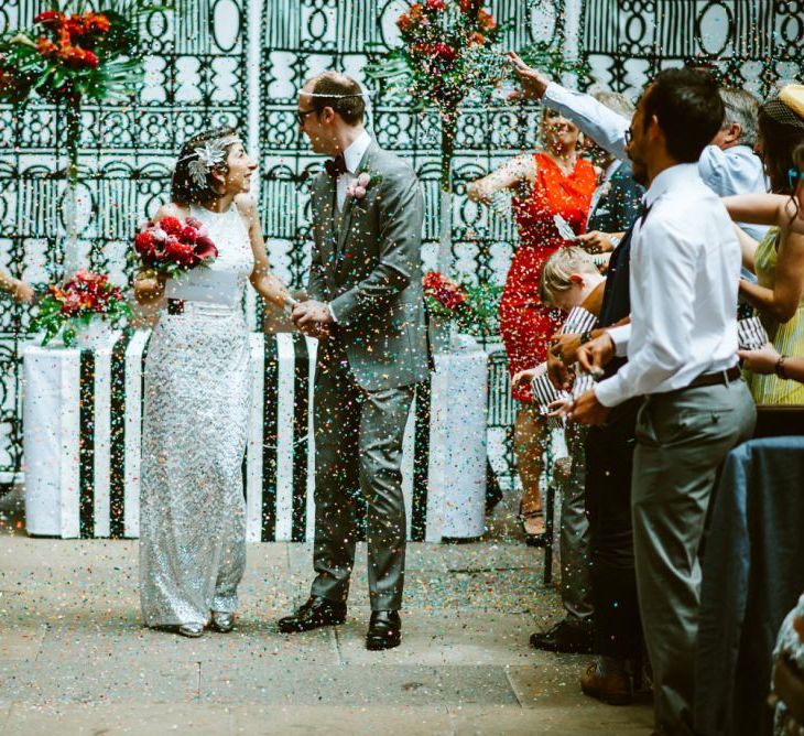 Bride & Groom Wedding Ceremony at the Barbican Conservatory London