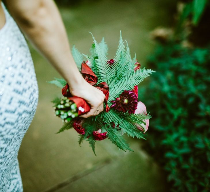 Tropical Bright Flowers & Foliage Bridal Bouquet