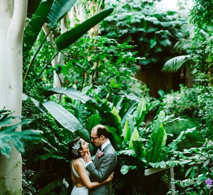 Bride & Groom at the Barbican Conservatory London