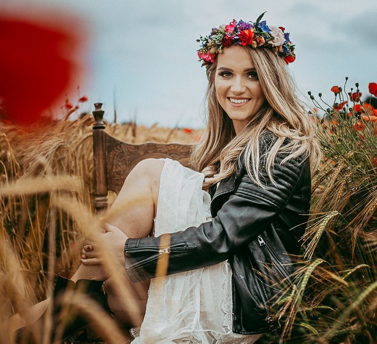 Bride In Leather Jacket