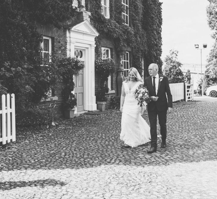 Bride in Lace The Signature Collection Bridal Gown from Wed2b | Father of the Bride in Limehaus Suit | Classic Wedding at The Mytton & Mermaid, Atcham | Willo Photography