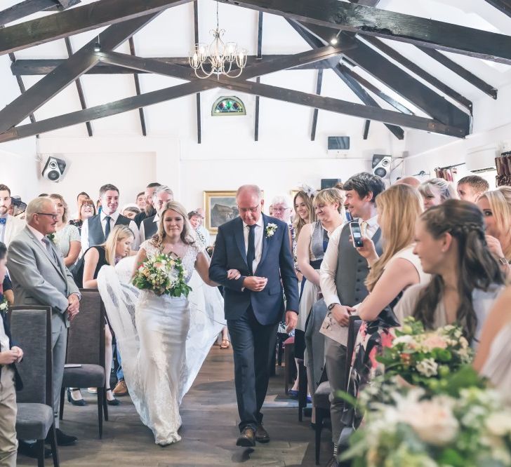 Bride in Lace The Signature Collection Bridal Gown from Wed2b | Father of the Bride in Limehaus Suit | Classic Wedding at The Mytton & Mermaid, Atcham | Willo Photography