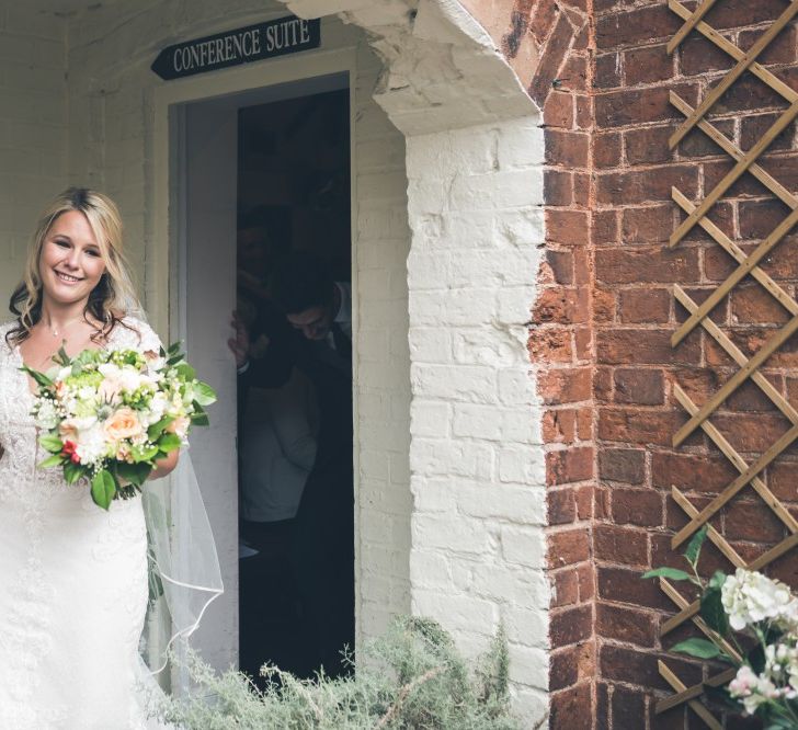 Bride in Lace The Signature Collection Bridal Gown from Wed2b | Classic Wedding at The Mytton & Mermaid, Atcham | Willo Photography