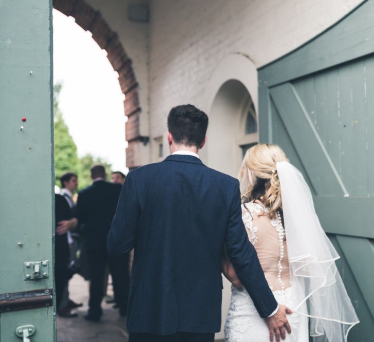 Bride in Lace The Signature Collection Bridal Gown from Wed2b | Groom in Limehaus Suit | Classic Wedding at The Mytton & Mermaid, Atcham | Willo Photography