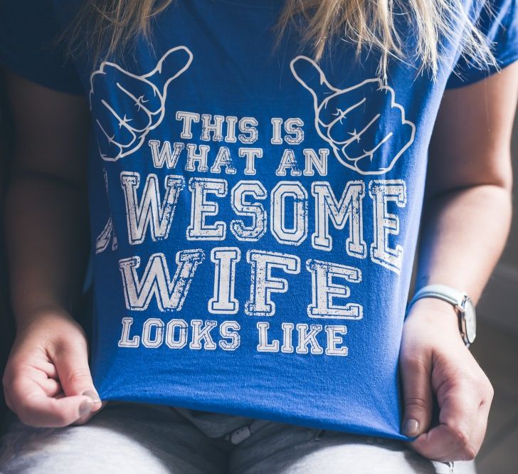 Wedding Morning Preparations | Awesome Wife Tee Shirt | Classic Wedding at The Mytton & Mermaid, Atcham | Willo Photography