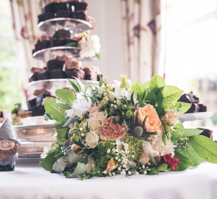 Brownie Tower Wedding Cake | Classic Wedding at The Mytton & Mermaid, Atcham | Willo Photography